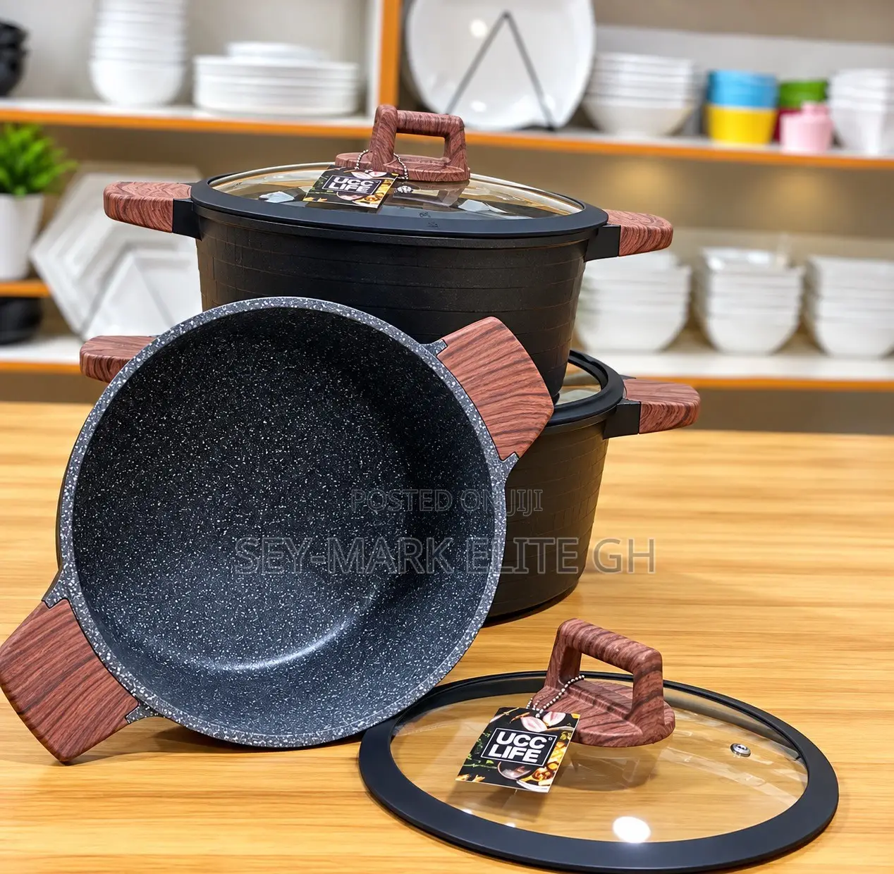 3 Set UCC Life Granite Nonstick Cookware