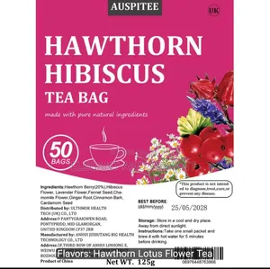 Hawthorn HibiscusTea,50 Bags, No Additives, Mixed