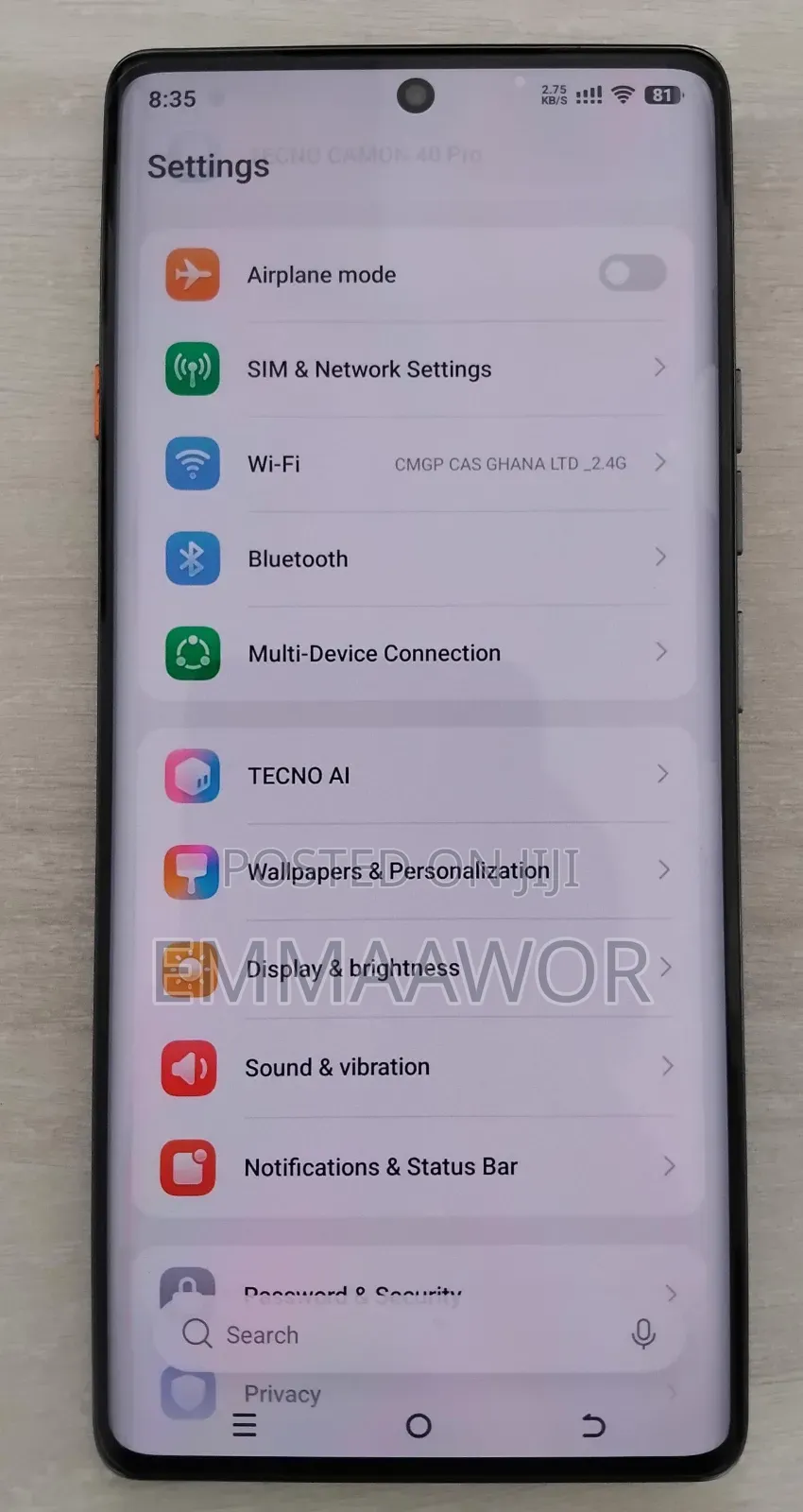 New Tecno Camon 40 Pro 4G 256 GB Graphite