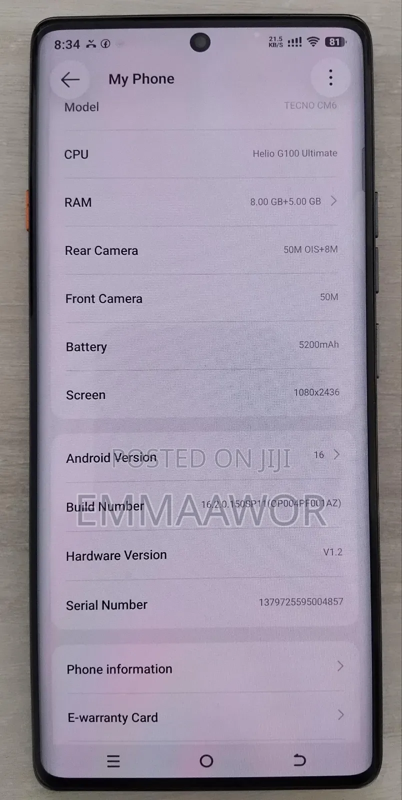 New Tecno Camon 40 Pro 4G 256 GB Graphite