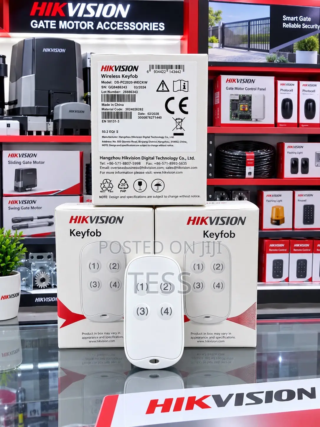 Hikvision Gate Motor Remote Wireless Keyfob DS-PC2002-WECKV
