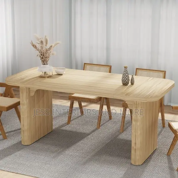 Dining Table - (62-Inch) Minimalist Column Legs