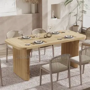 Dining Table - (62-Inch) Minimalist Column Legs