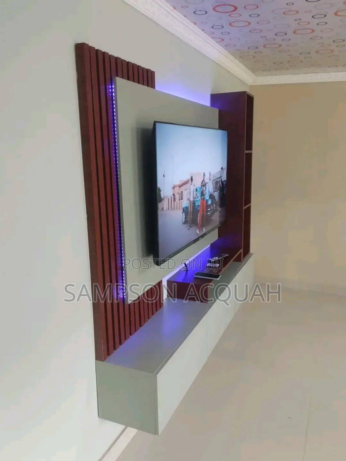 Laminated Wooden Panel Wall Console