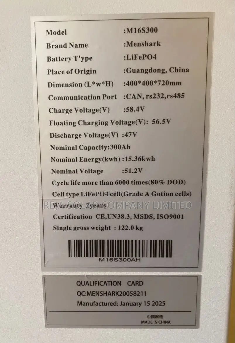 Menshark 15kw 48v Lithium Battery