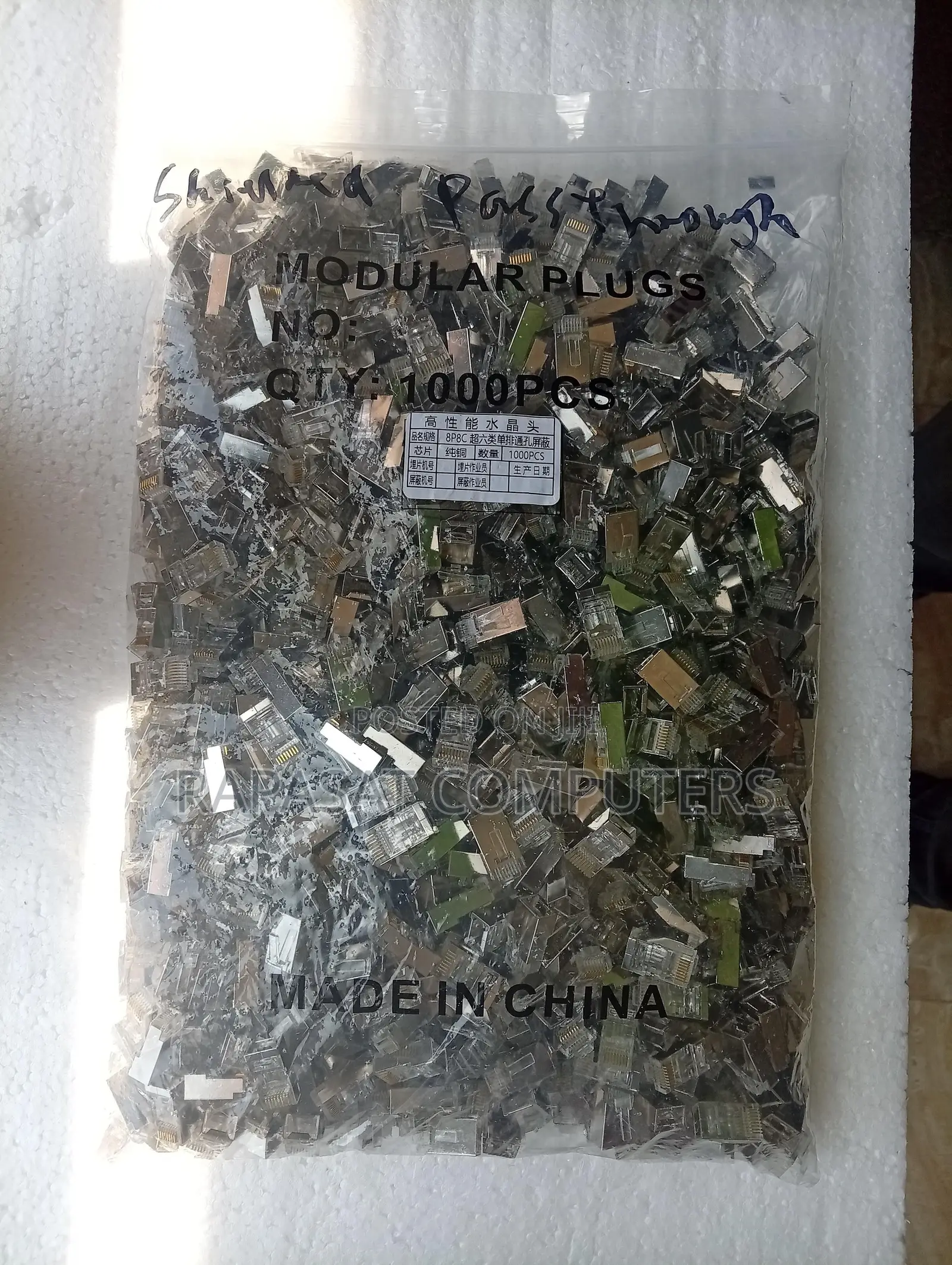 Shielded Passthrough Cat6 Rj45 Connectors(1000pcs)