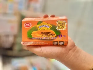 Asantee Herbal Papaya + Honey Soap With Q10, Aha, Bha Skin Whiten 125g