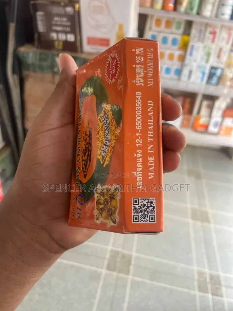 Asantee Herbal Papaya + Honey Soap With Q10, Aha, Bha Skin Whiten 125g