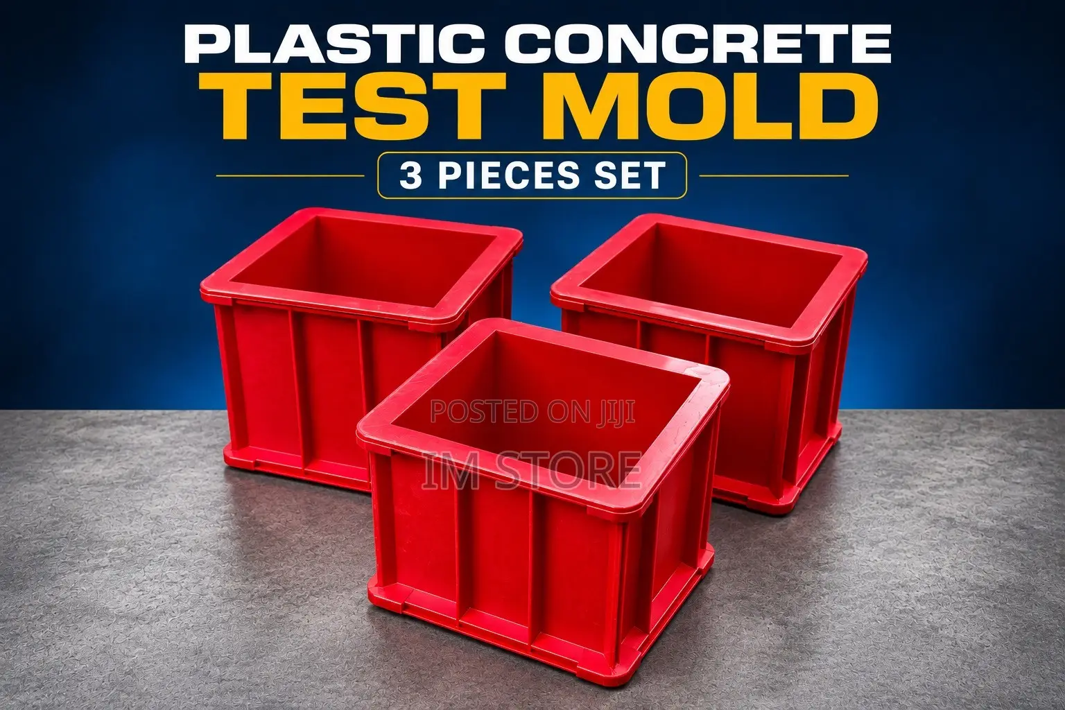 Plastic Cube Test Molds, 3 Pieces Set