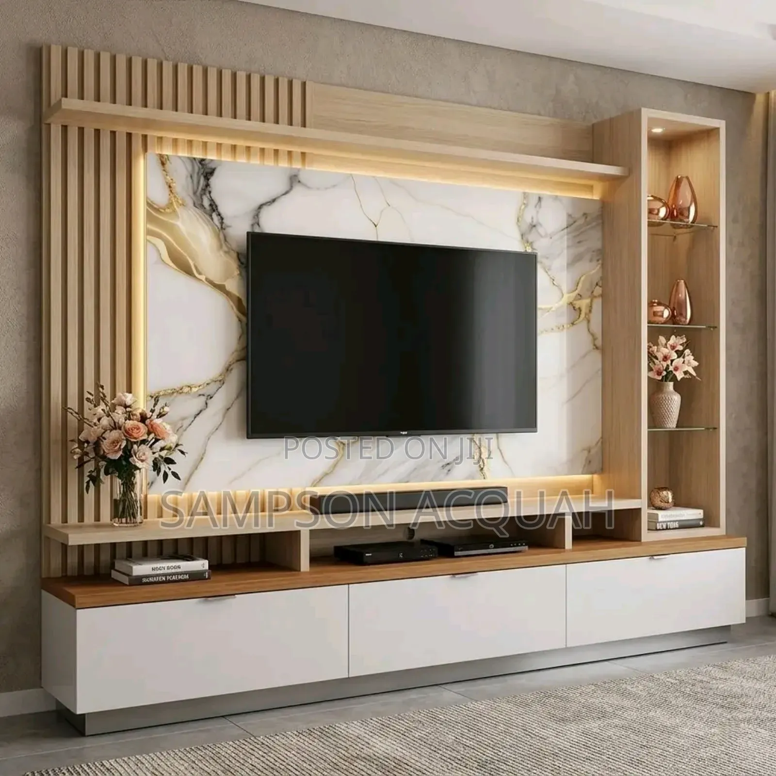Simple TV Stand - Simple TV Cabinet - Laminated TV Designs