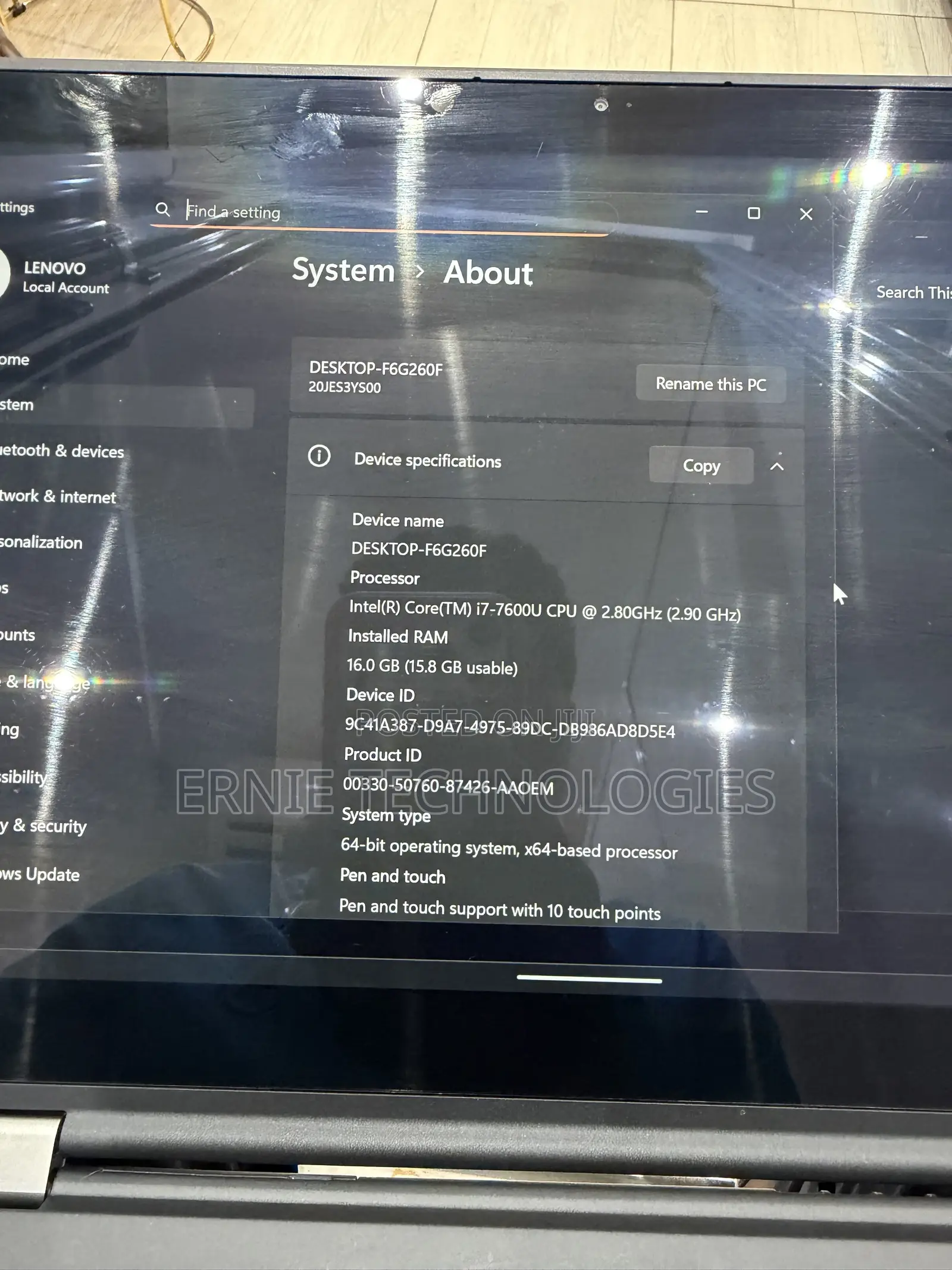 Laptop Lenovo ThinkPad X1 Yoga 16GB Intel Core i7 SSD 256GB