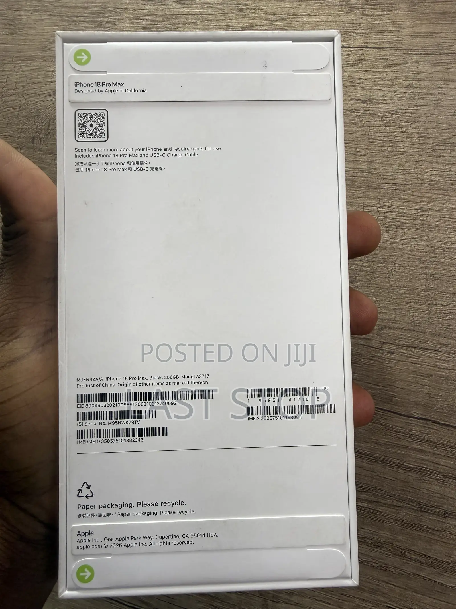 New Apple iPhone 18 Pro Max 256 GB Black