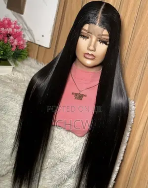 New Black Sleeky 30 Inches Long Sleek Wig With a ClosureLon