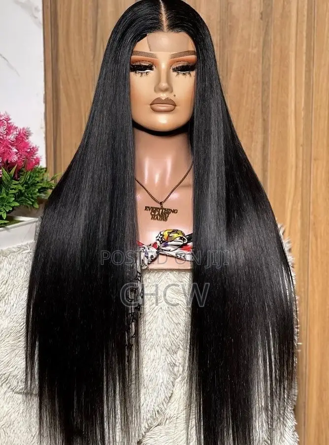 New Black Sleeky 30 Inches Long Sleek Wig With a ClosureLon