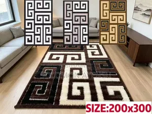 Modern Abstract Wavy Shag Area Rug With Polka Dots