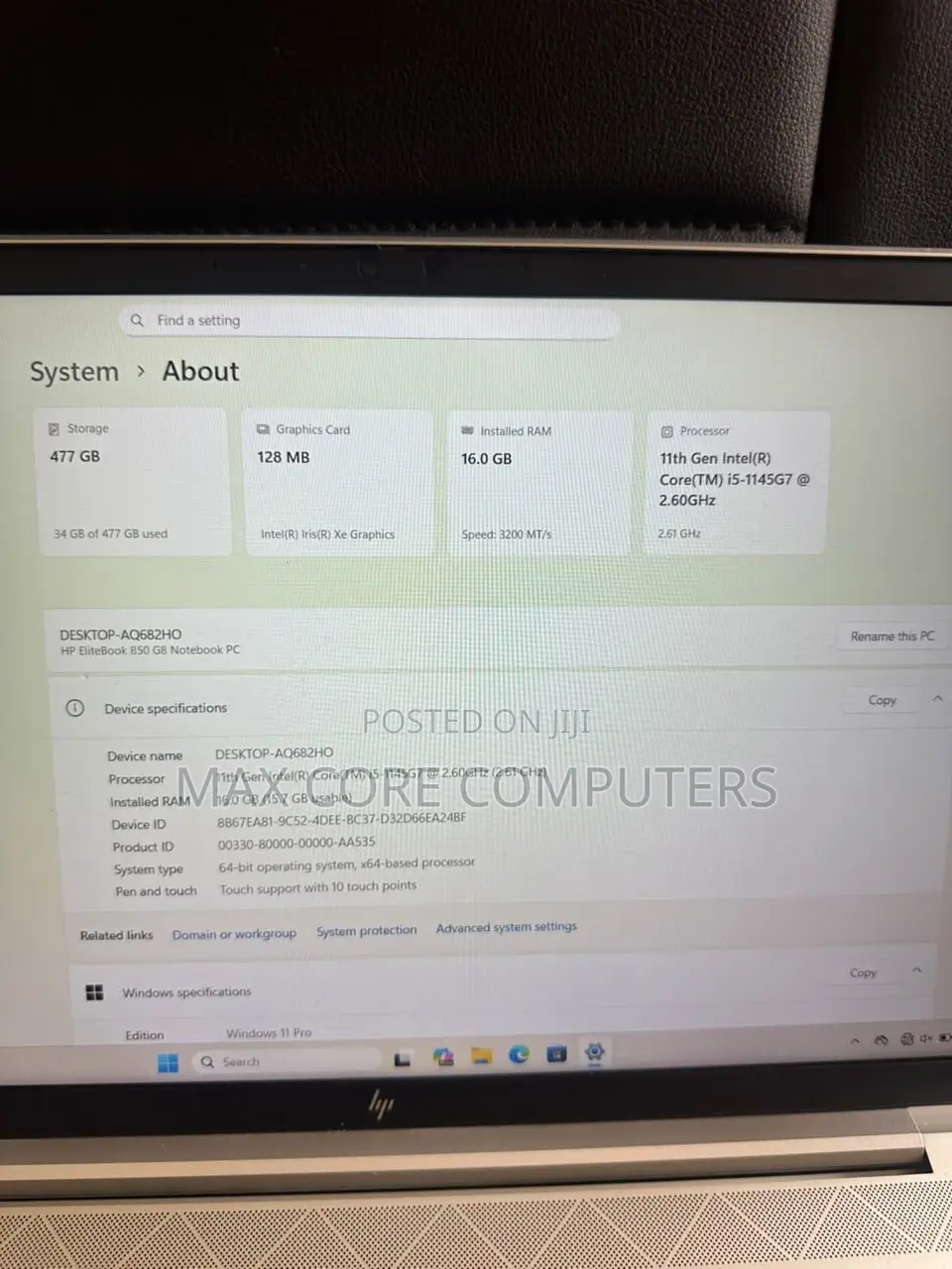 Laptop HP EliteBook 850 G5 16GB Intel Core i5 SSD 512GB