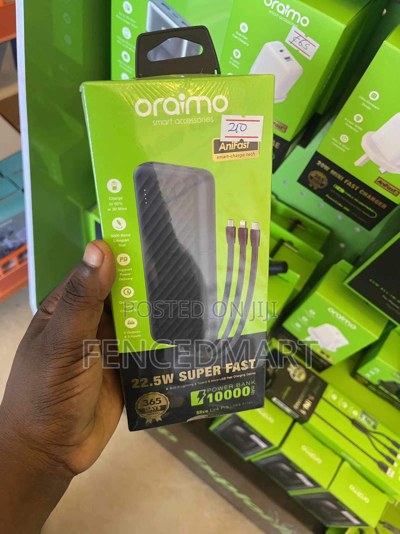 Oraimo Slice Link Pro 10000mAh Power Bank – 22.5W Super Fast Charging
