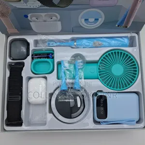 NEO 500 Smart Watch Combo Gift Set [Airpod, P. Bank, Fan, Brush - BLUE