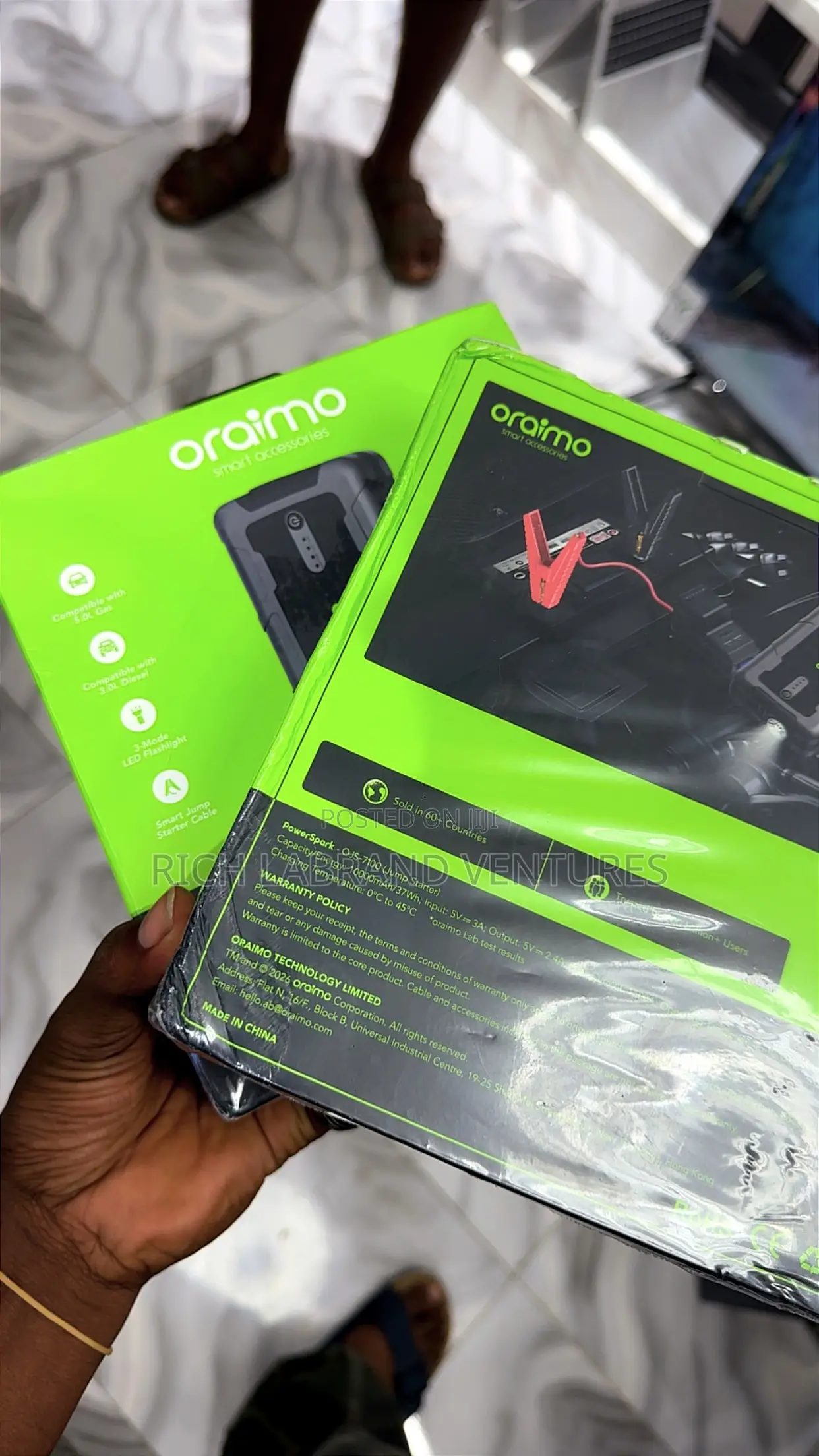 Oraimo PowerSpark 12V Car Jump Starter With 10000mAh Power Bank