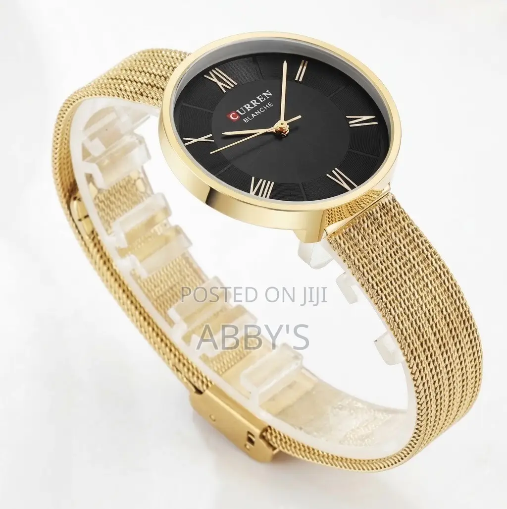 Leisure Style Curren 9020 Golden Mesh Ladies Watch