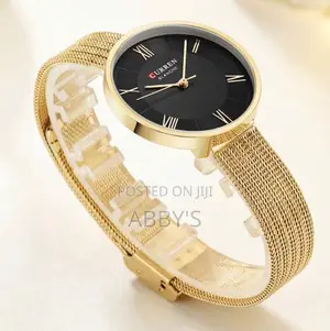 Leisure Style Curren 9020 Golden Mesh Ladies Watch