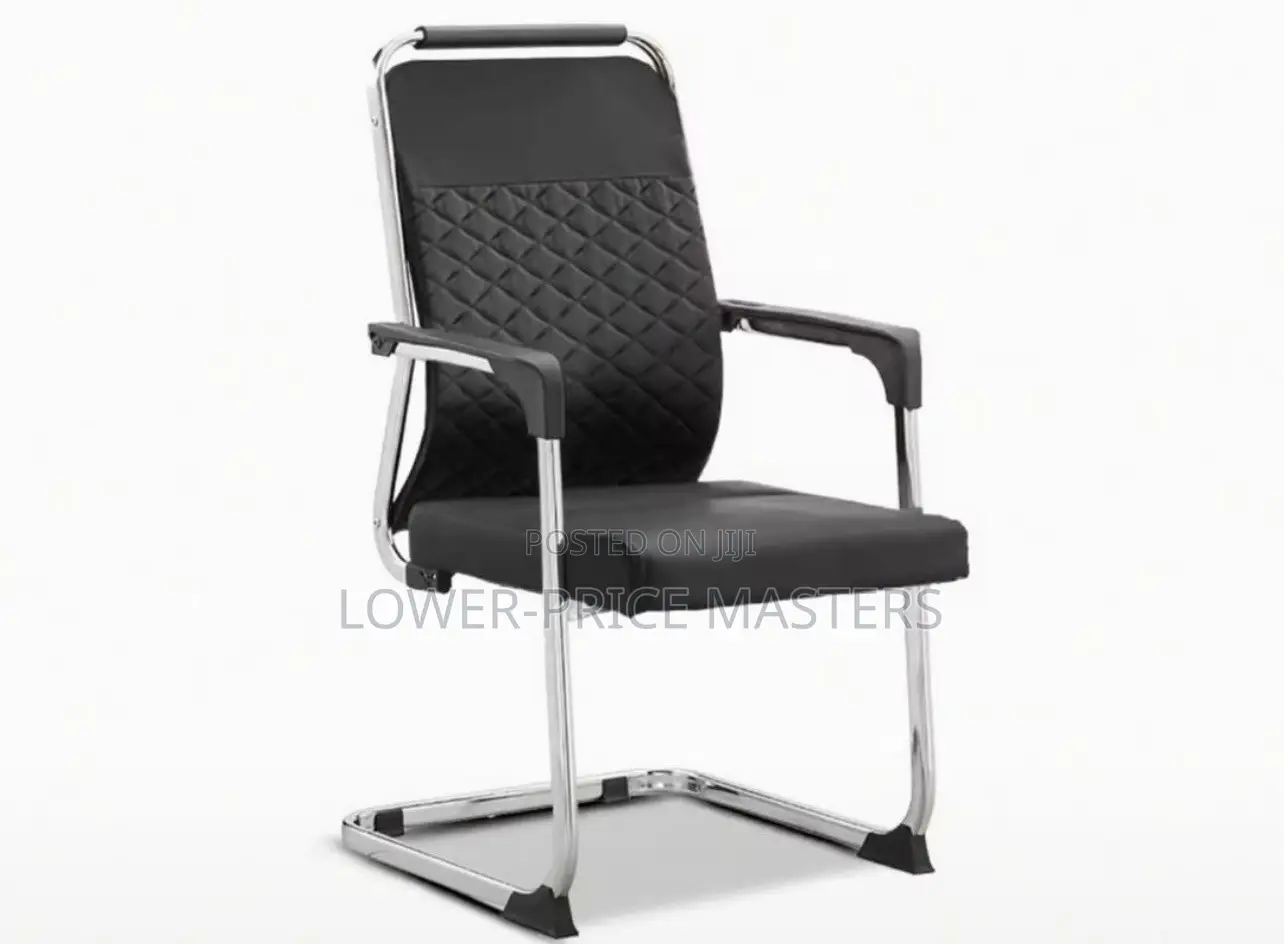 Executive Black Leather Office Guest Chairs