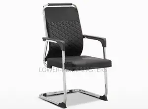 Executive Black Leather Office Guest Chairs