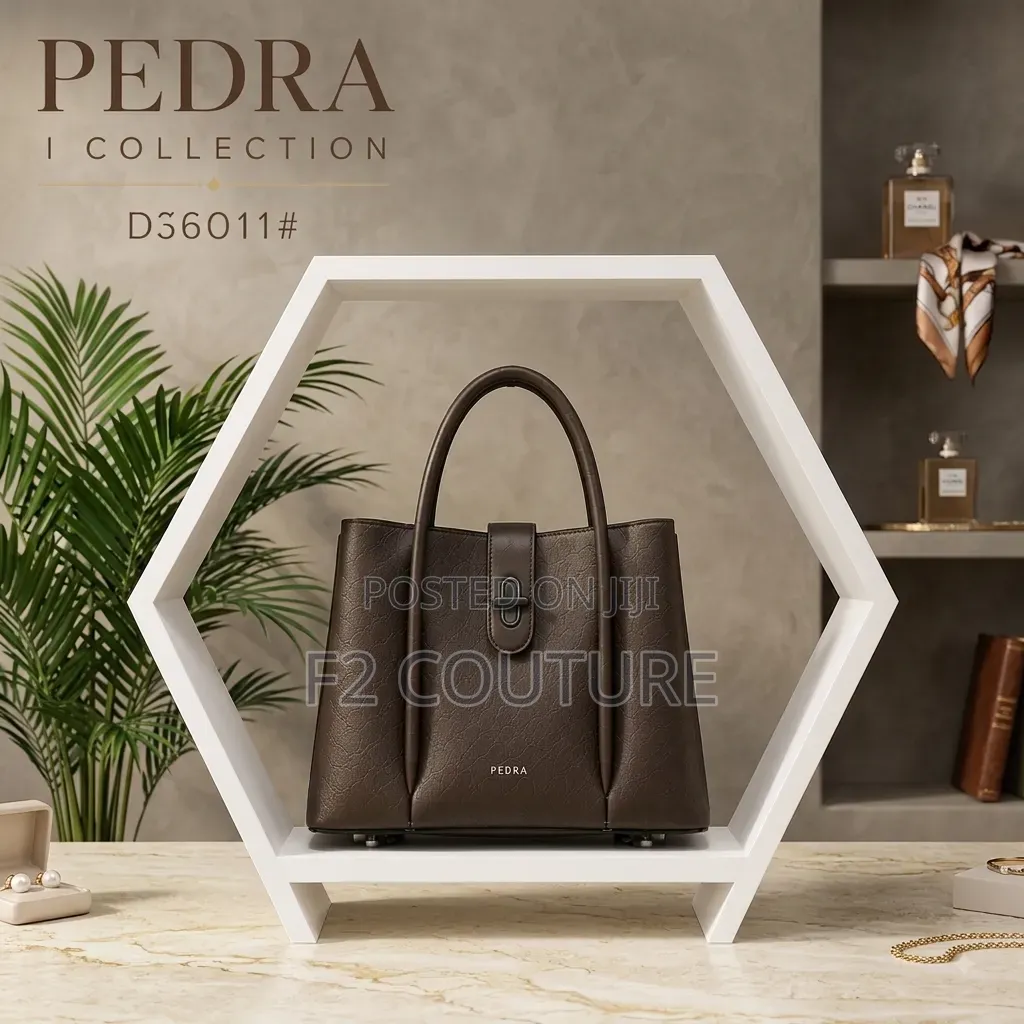 Pedra D36011 Luxury Ladies Handbag – Elegant Coffee Brown Tote