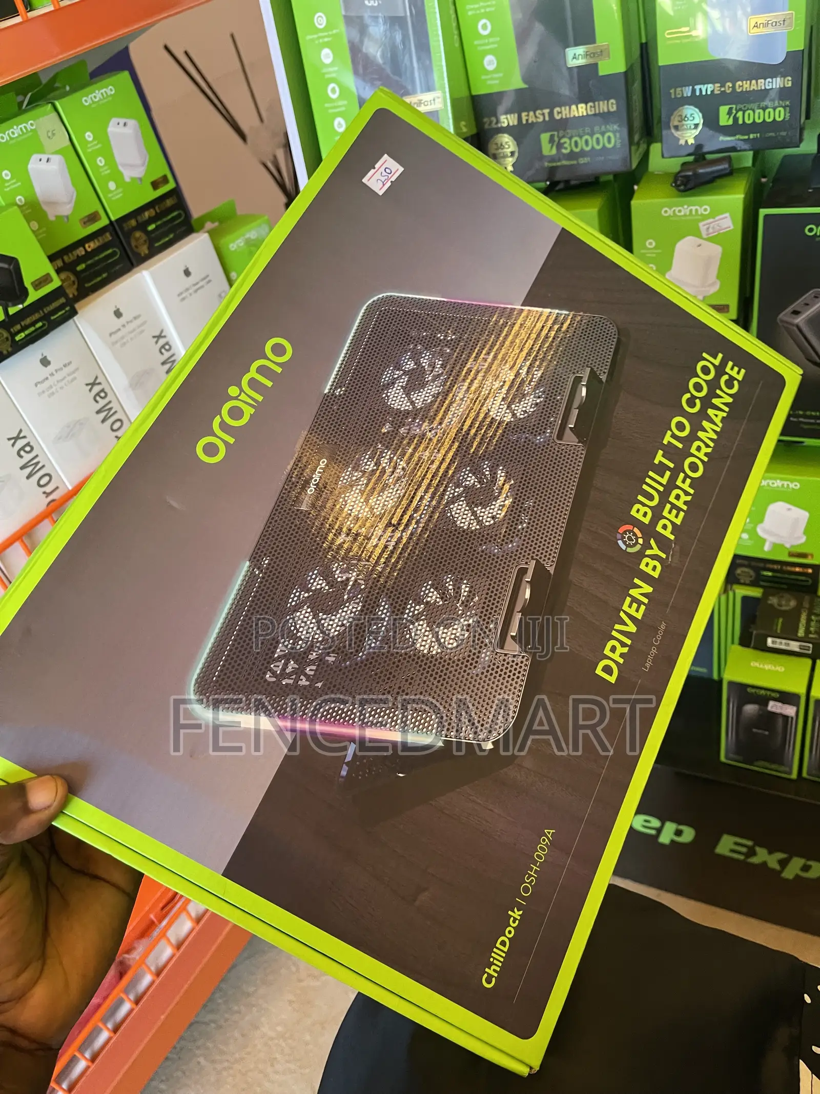 Oraimo ChillDock Dual USB Ports Laptop Cooler – 6 Fans, RGB