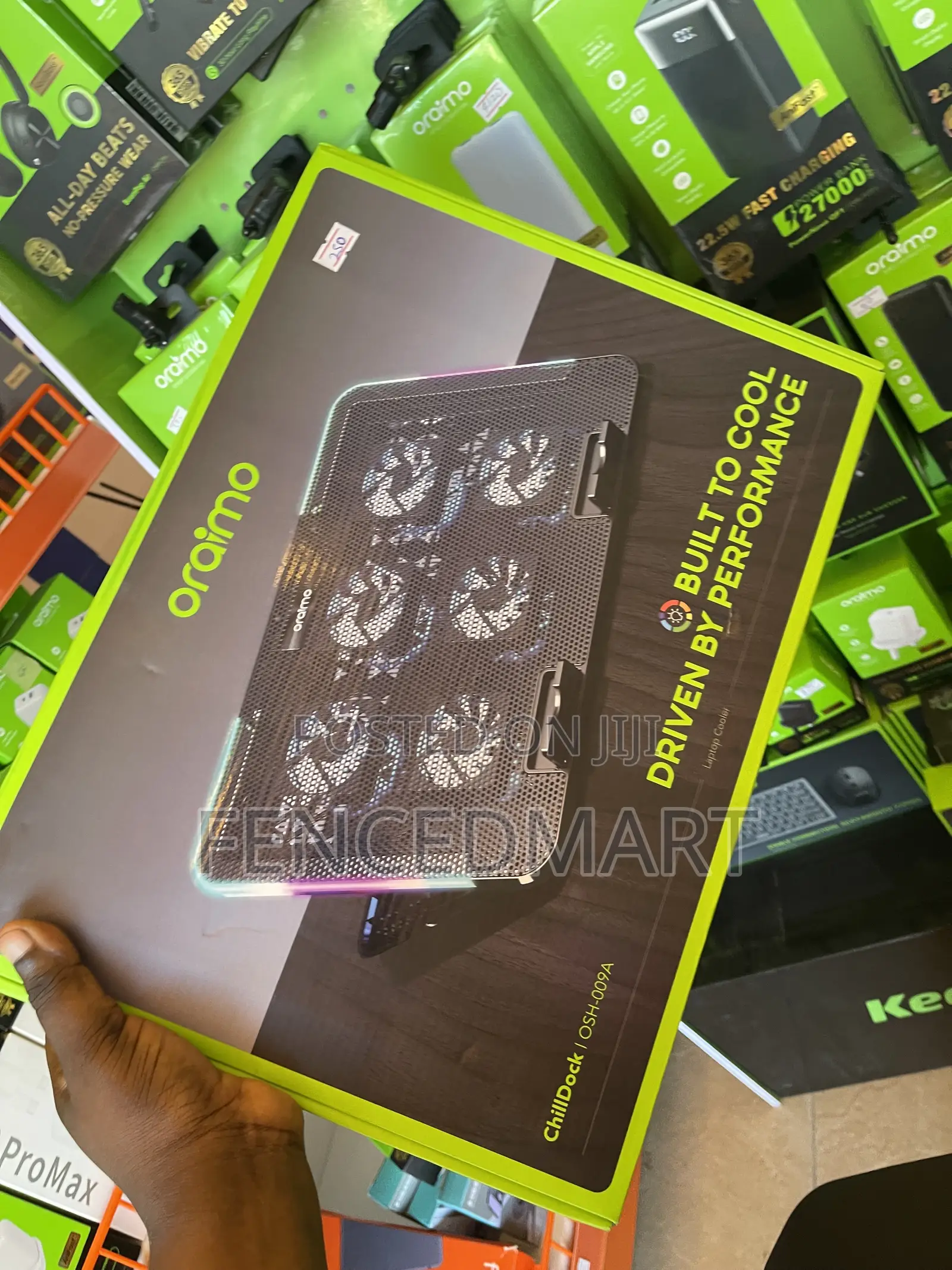 Oraimo ChillDock Dual USB Ports Laptop Cooler – 6 Fans, RGB