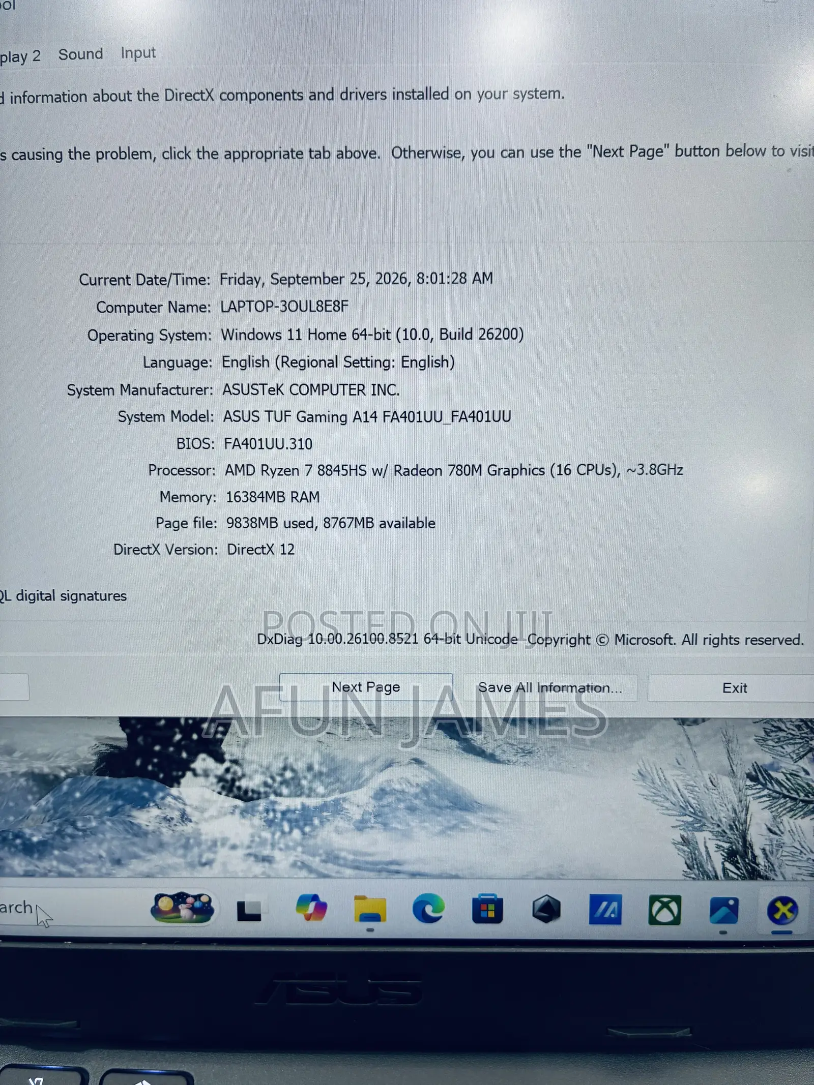 New Laptop Asus TUF Gaming A14 16GB AMD Ryzen 7 SSD 512GB