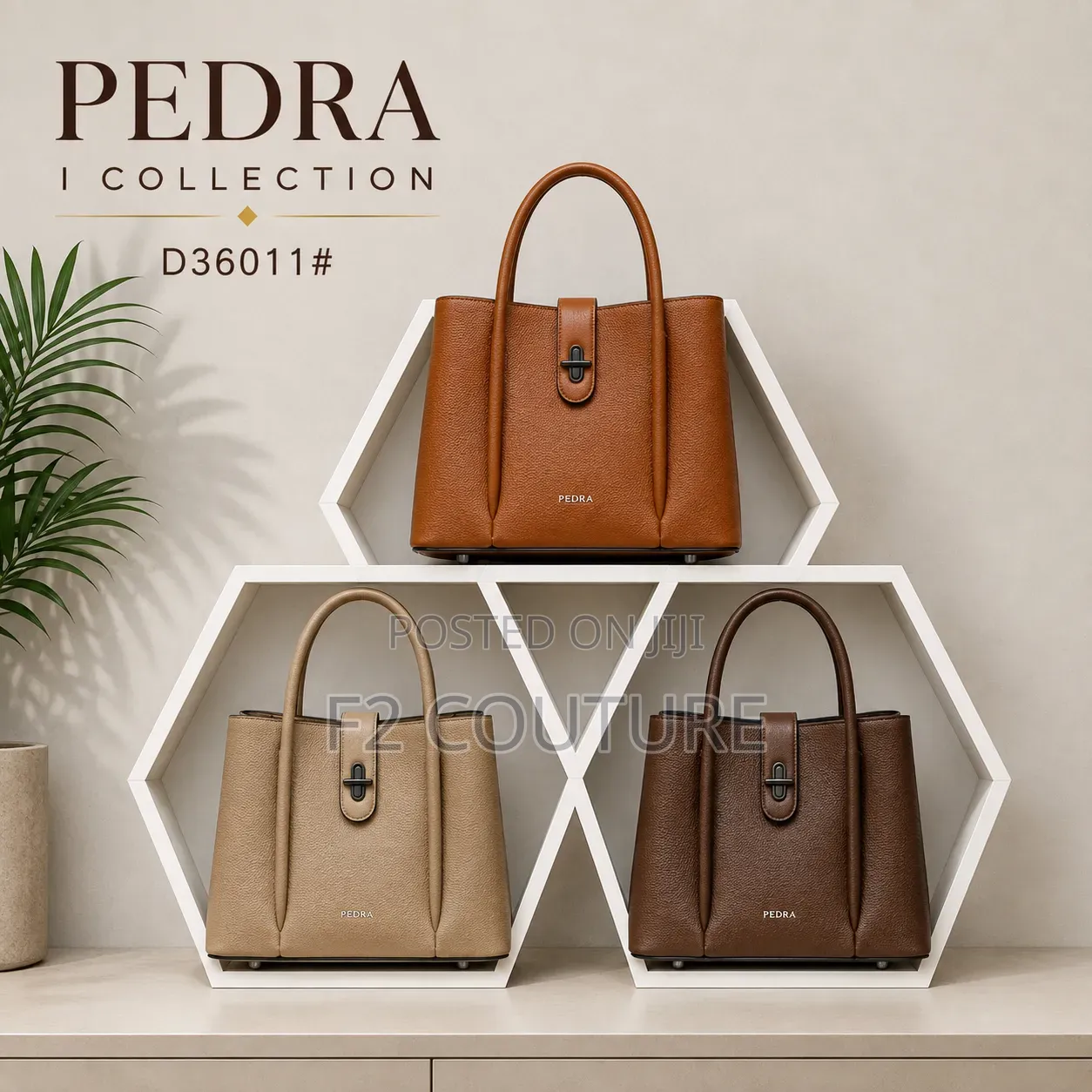 Pedra D36011 Luxury Khaki Ladies Handbag – Elegant Tote