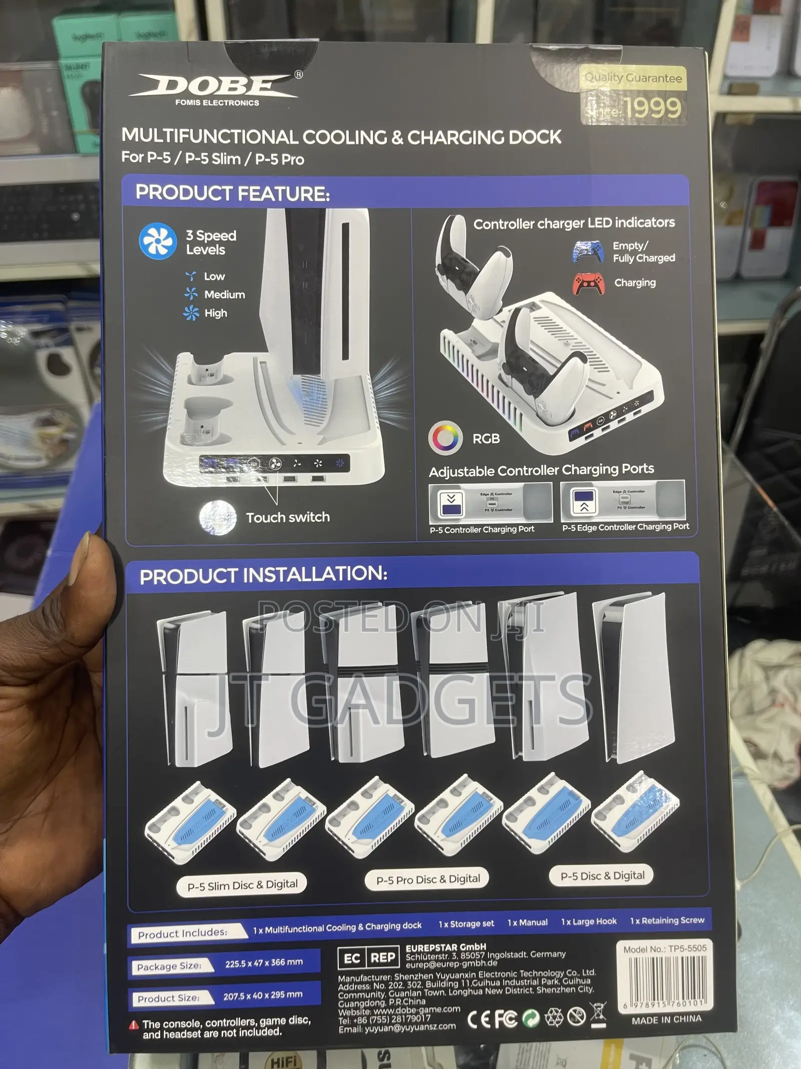 DOBE Multifunctional Cooling Charging Dock for PS5