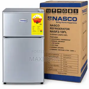 Nasco NASF2-10FL 76L Double Door Table Top Fridge - Silver