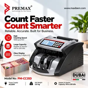 Premax PM-CC35D Money Counting Machine With Fake Note Detector