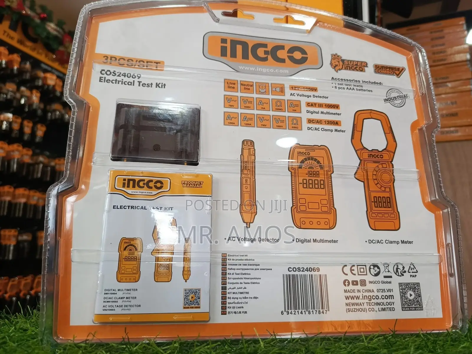 3PC AC/DC Clamp Meter, Multimeter,Voltage Detector Set - COS24069