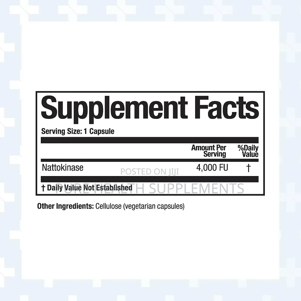 Nattovena Pure Nattokinase, Heart Health 4,000 FU Per Capsule 90 Caps