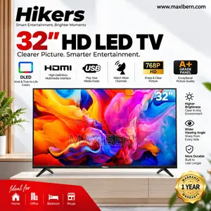 Pixora 32" Frameless Digital HD LED TV - HDMI USB Black