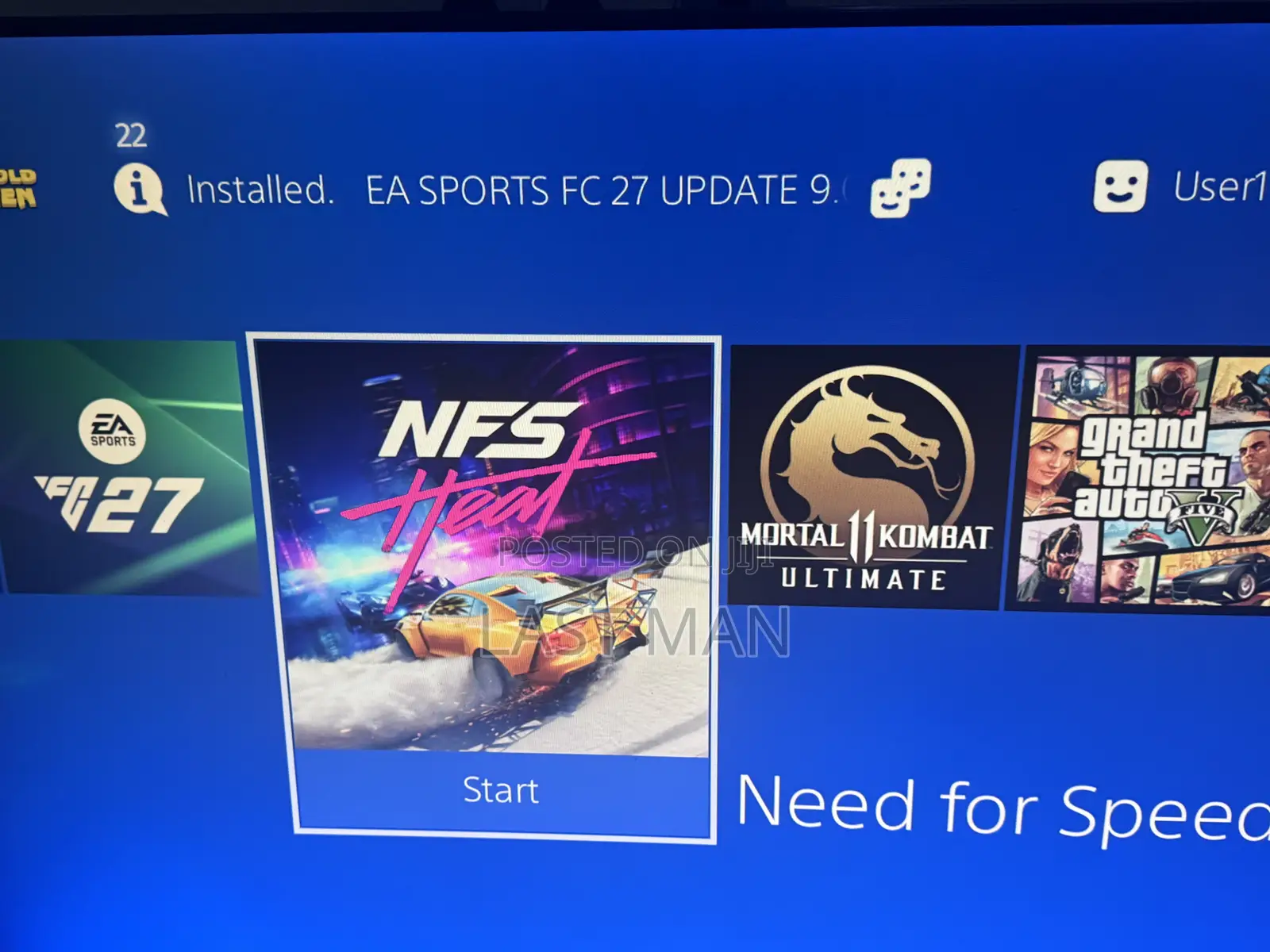 Playstation 4 Standard 500gig With One Pad 4 Games FC 27Gta v Mk 11