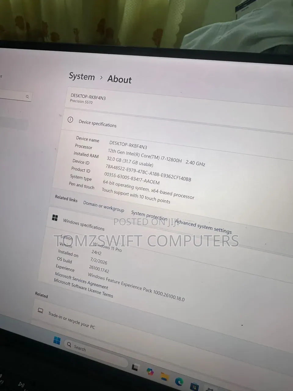 Laptop Dell Precision 5570 32GB Intel Core i7 SSD 512GB