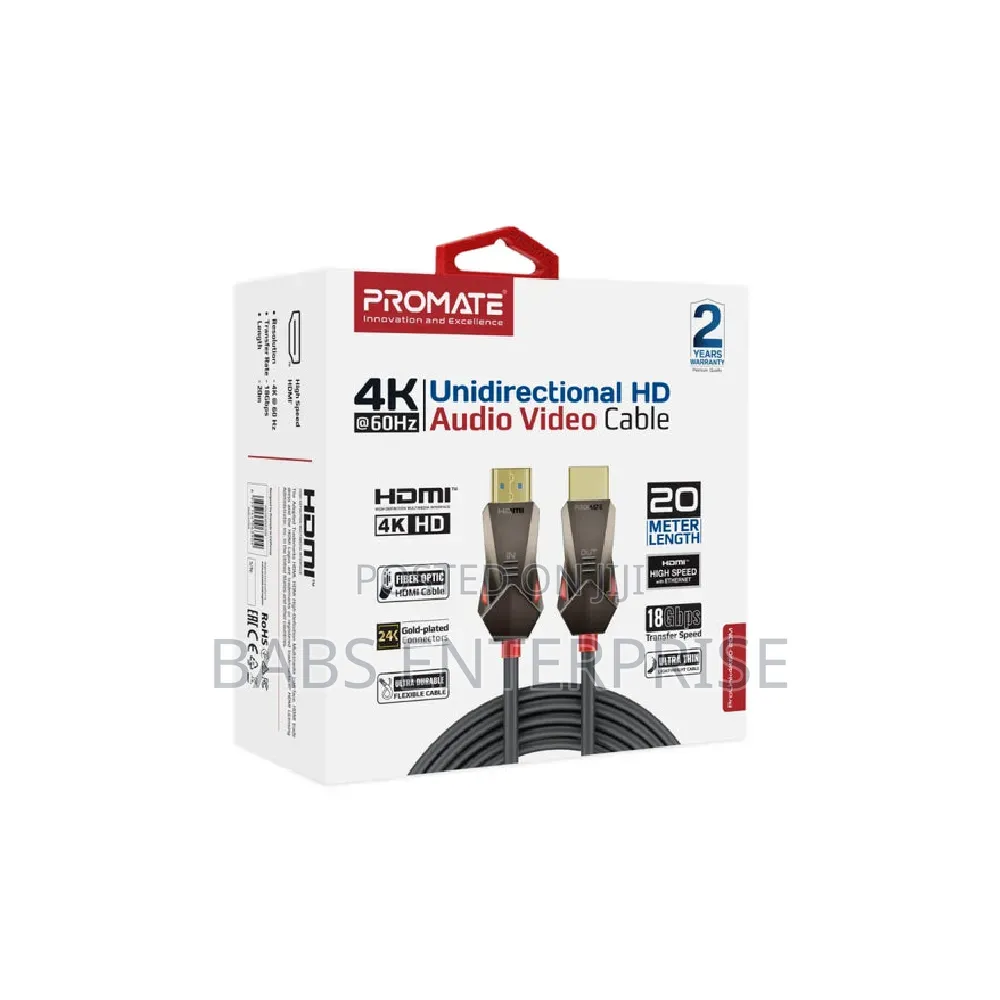 Promate Unidirectional HD 60Hz HDMI Audio Video Cable 20M