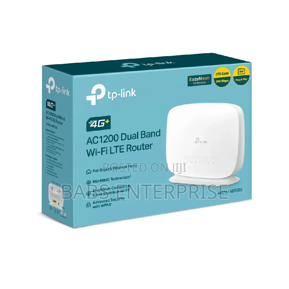 TP-Link 4G+ Cat6 AC1200 Wireless Dual Band Gigabit Router TL-MR505