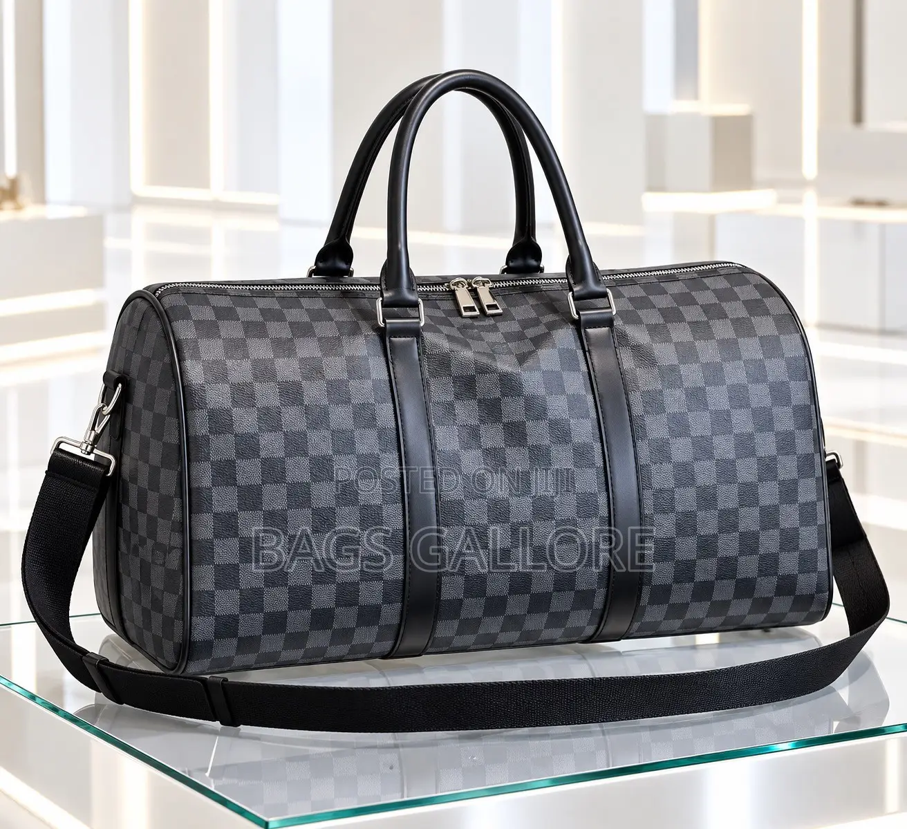 Black Duffle Bag Leather