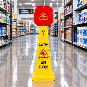 Yellow Corn Wet Floor Sign – With Red Slipping-Person Warning Caution