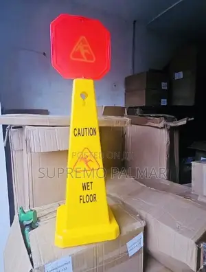 Yellow Corn Wet Floor Sign – With Red Slipping-Person Warning Caution