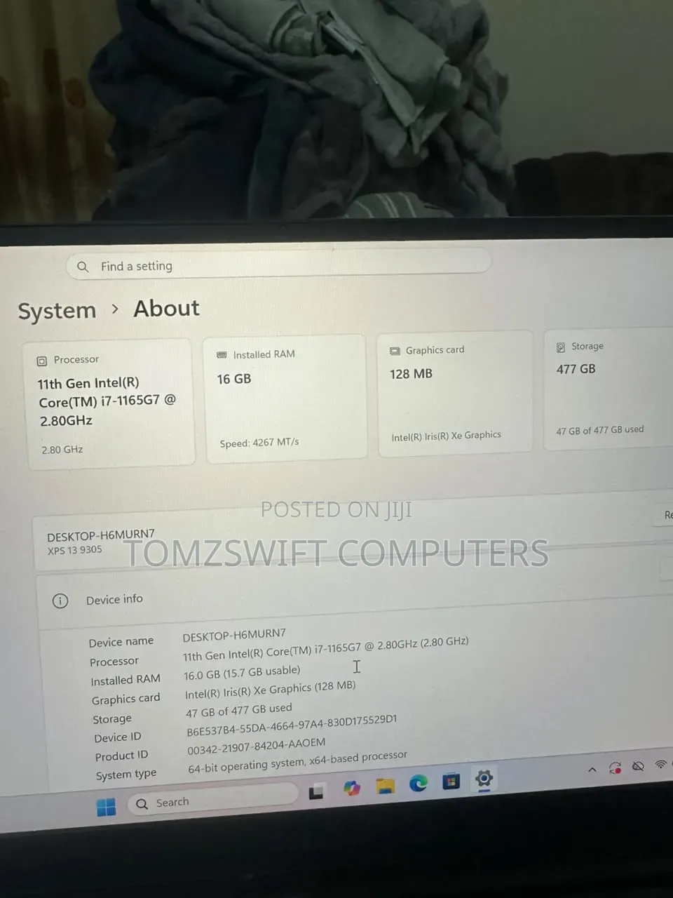 Laptop Dell XPS 13 16GB Intel Core i7 SSD 512GB
