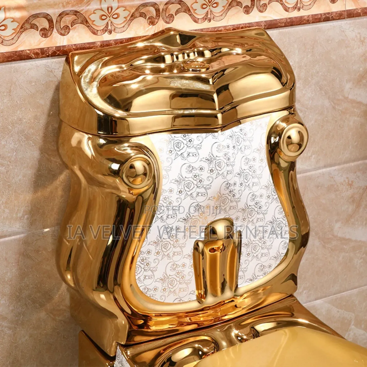 Royal Gold Toilet and Standing Wash Basin