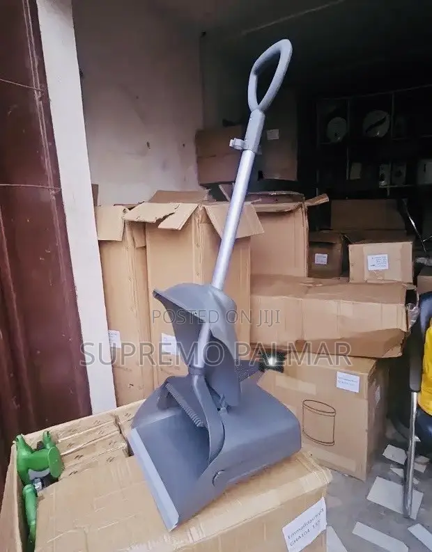 Dark Gray Folding Broom With Dustpan – Windproof Plastic Cleaning Set