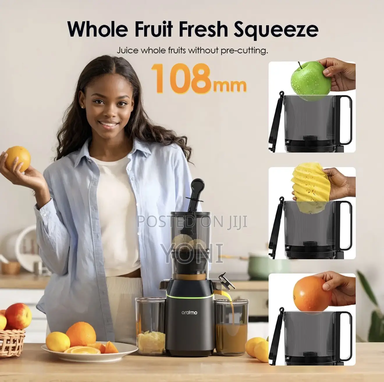 Brand New- Oraimo Easy Juice 108mm Diameter 800ML Slow Juice