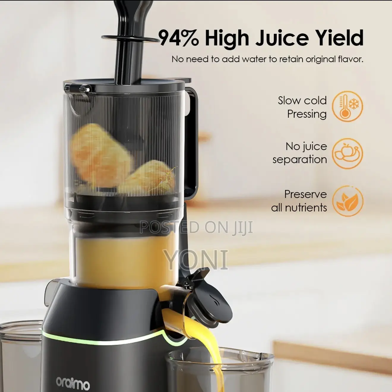 Brand New- Oraimo Easy Juice 108mm Diameter 800ML Slow Juice